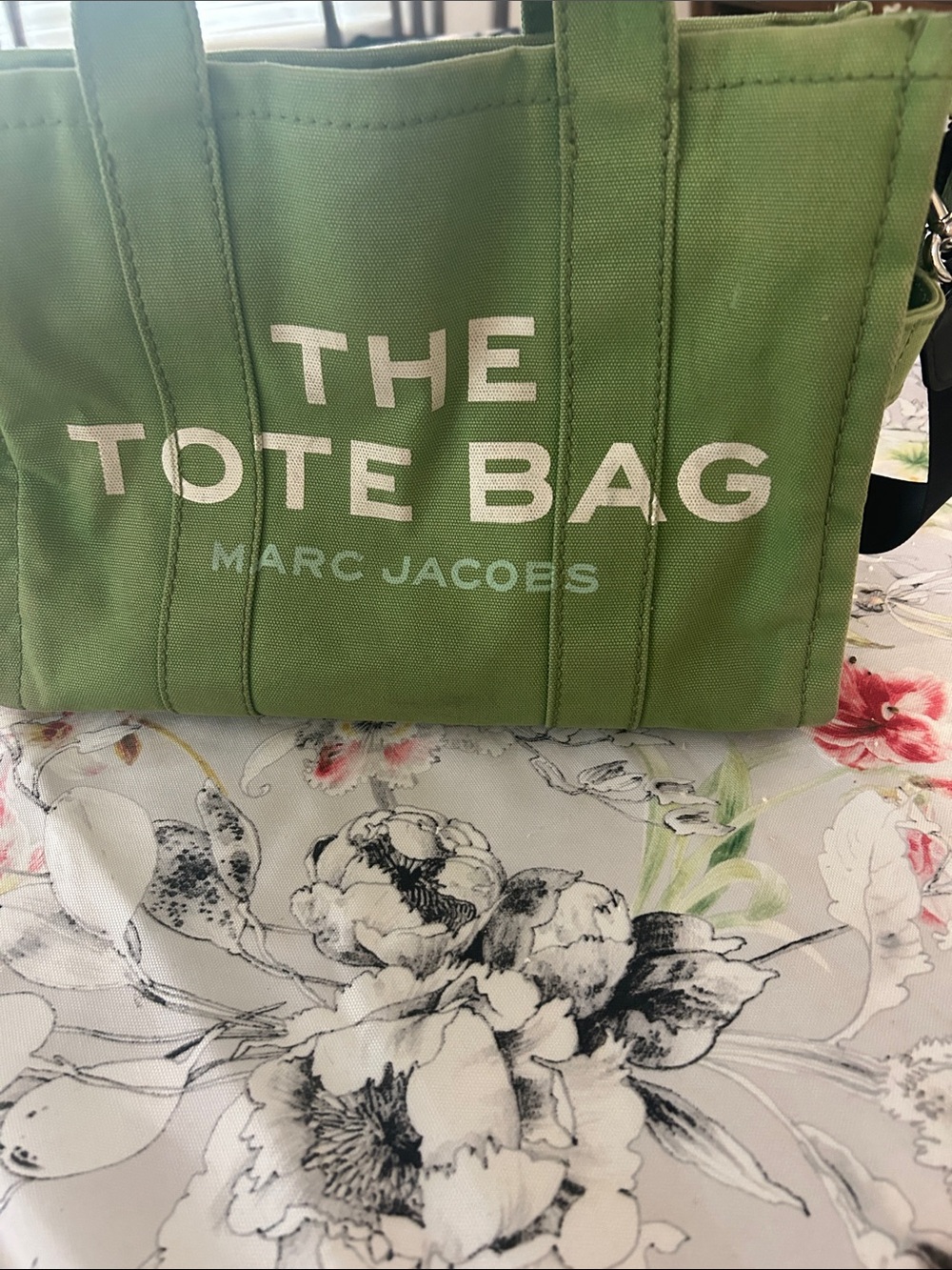 Marc Jacobs Green Canvas Tote with White Logo